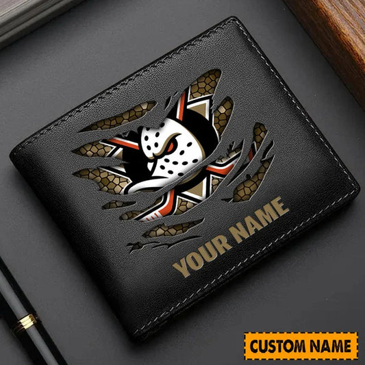 [SUPER SALE] NEW CUSTOMIZED NHL09 AHD ANAHEIM DUCKS LEATHER WALLET