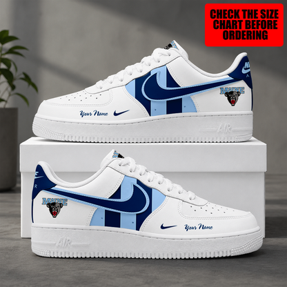 [FAN FAVORITE] NEW CUSTOMIZED NCAA MFF09 MBB MAINE BLACK BEARS AF1 SHOES