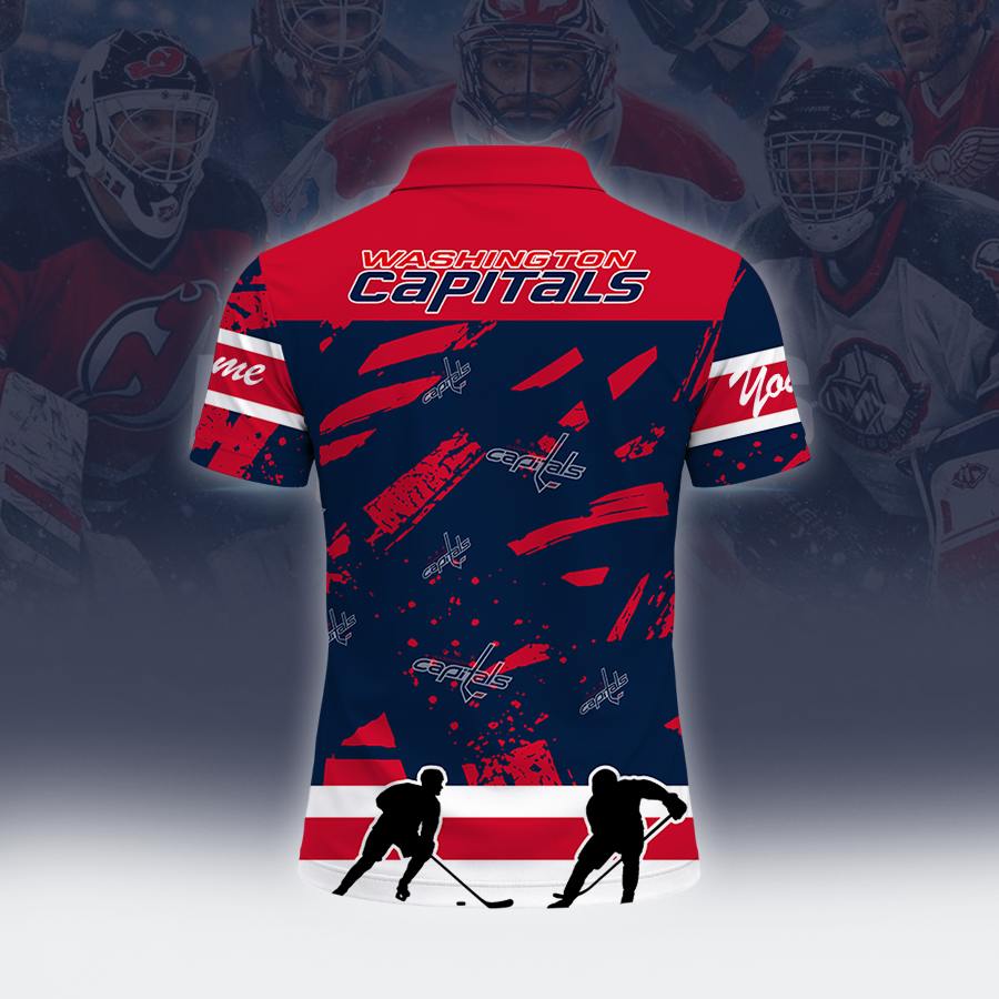 [SUPER SALE] NEW CUSTOMIZED NHL10 WCP WASHINGTON CAPITALS POLO SHIRT