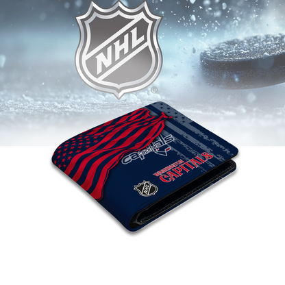 [SUPER SALE ] NEW CUSTOMIZED NHL10 WCP WASHINGTON CAPITALS LEATHER WALLET