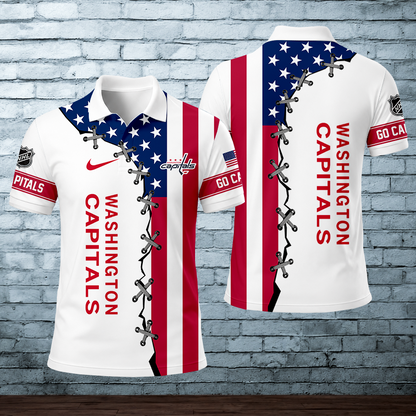 [SUPER SALE] NEW CUSTOMIZED NHL10 WCP WASHINGTON CAPITALS POLO SHIRT