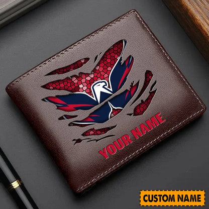 [SUPER SALE] NEW CUSTOMIZED NHL10 WCP WASHINGTON CAPITALS LEATHER WALLET