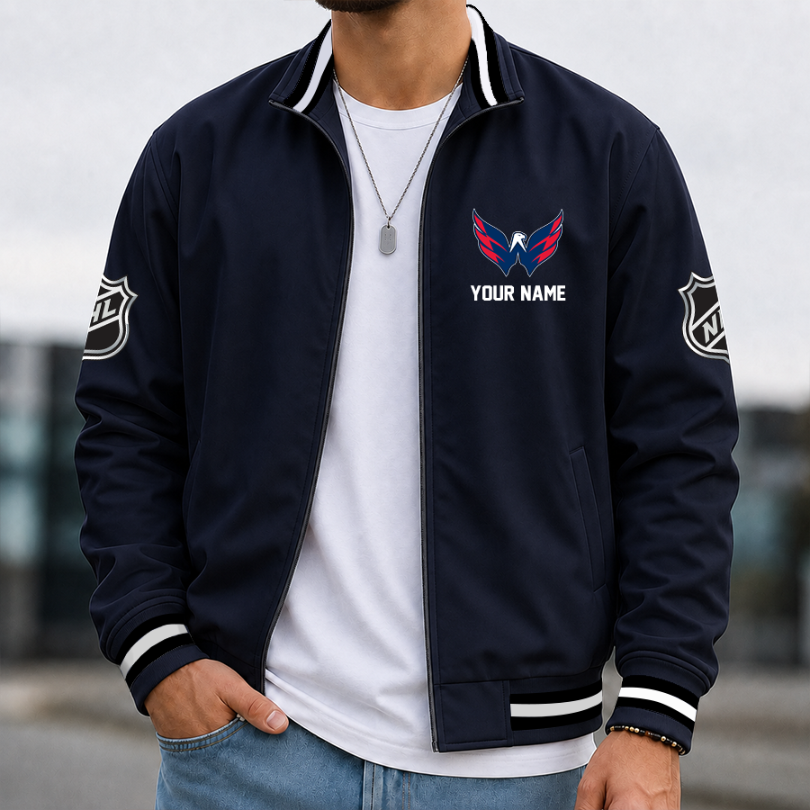 [SUPER SALE] NEW CUSTOMIZED NHL10 WCP WASHINGTON CAPITALS MULTICOLOR MEN'S CASUAL JACKET