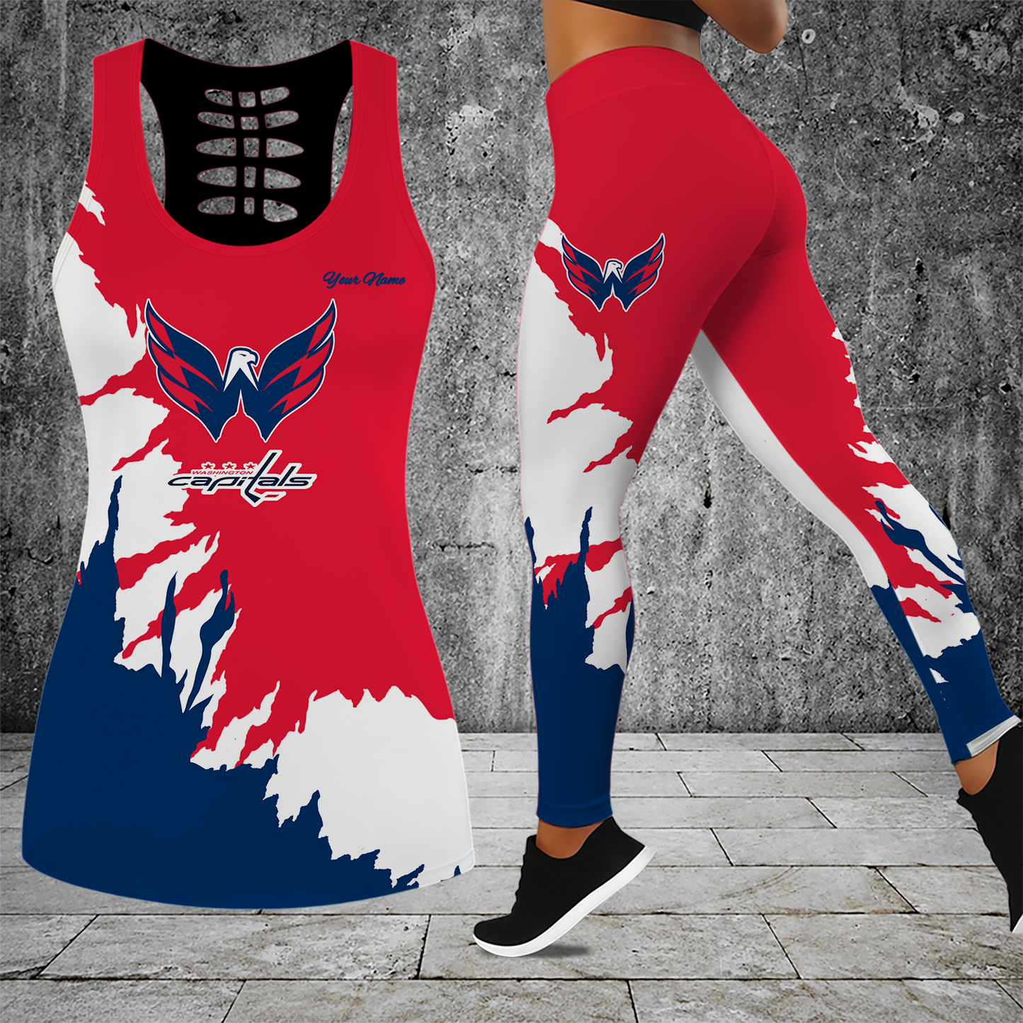 [SUPER SALE] NEW CUSTOMIZED NHL10 WCP WASHINGTON CAPITALS MEN'S DRAWSTRING CARGO SHORTS
