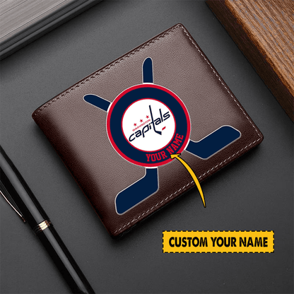 [SUPER SALE] NEW CUSTOMIZED NHL10 WCP WASHINGTON CAPITALS LEATHER WALLET