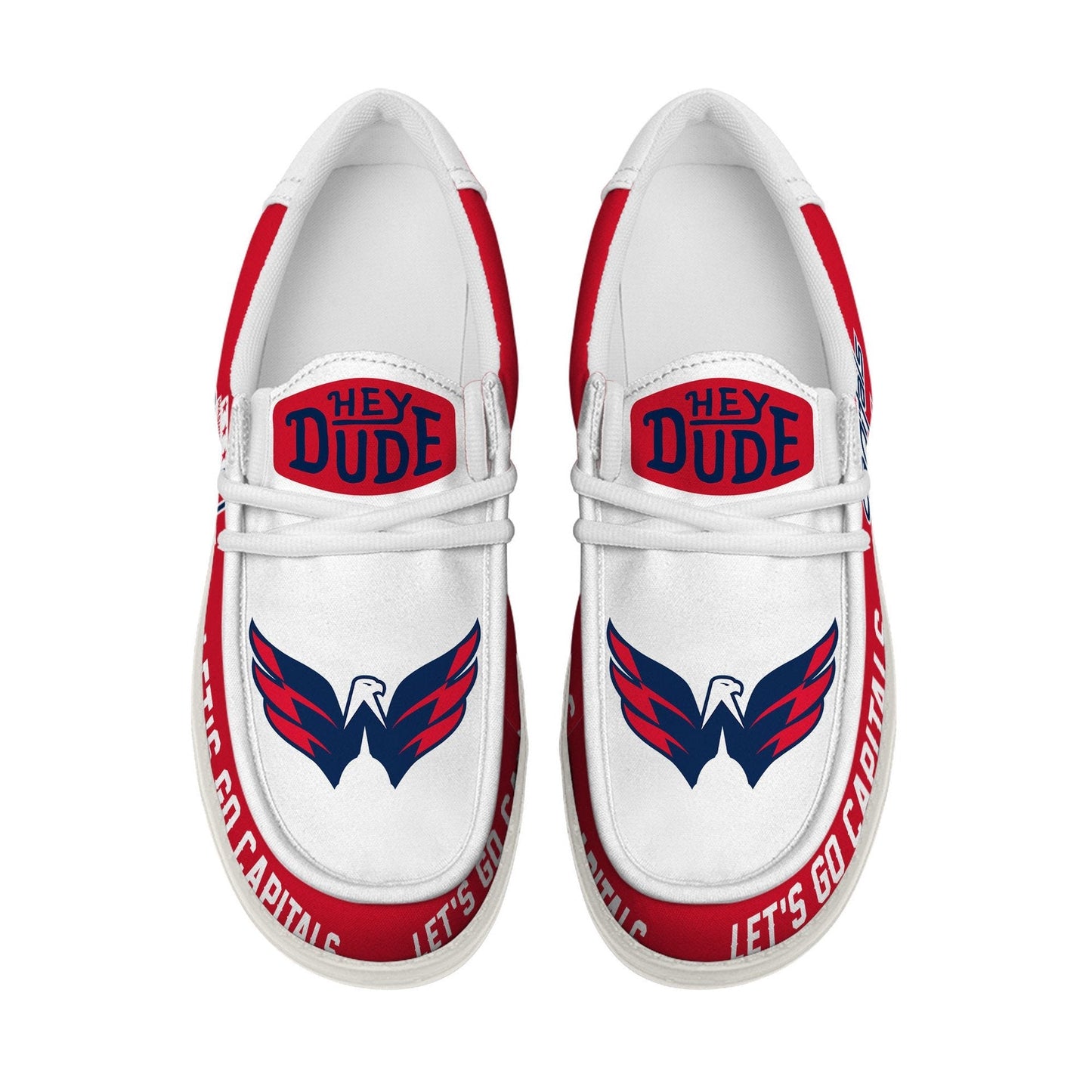 [SUPER SALE ] NEW CUSTOMIZED NHL10 WCP WASHINGTON CAPITALS LOAFER SHOES