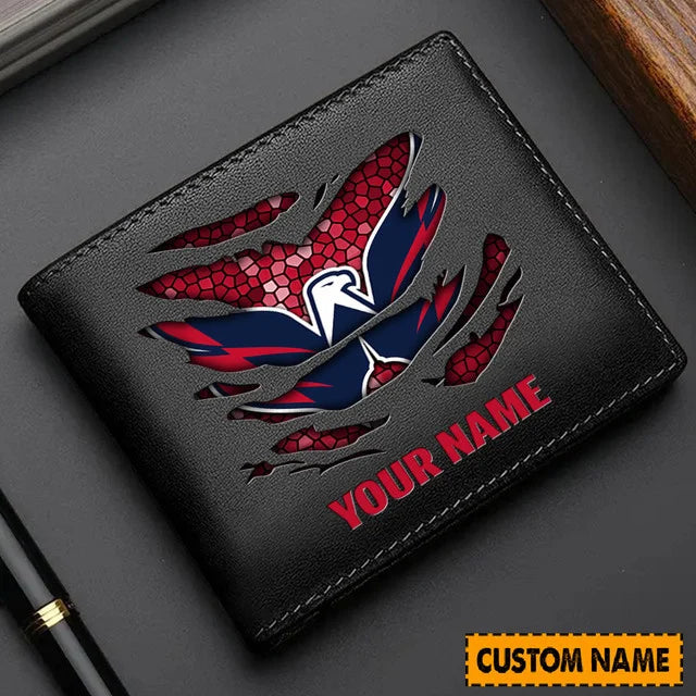 [SUPER SALE] NEW CUSTOMIZED NHL10 WCP WASHINGTON CAPITALS LEATHER WALLET
