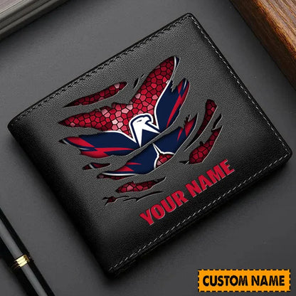 [SUPER SALE] NEW CUSTOMIZED NHL10 WCP WASHINGTON CAPITALS LEATHER WALLET