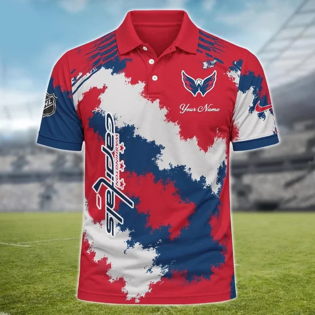 [SUPER SALE] NEW CUSTOMIZED NHL10 WCP WASHINGTON CAPITALS POLO SHIRT