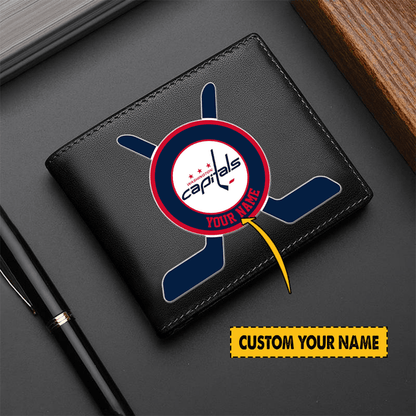 [SUPER SALE] NEW CUSTOMIZED NHL10 WCP WASHINGTON CAPITALS LEATHER WALLET