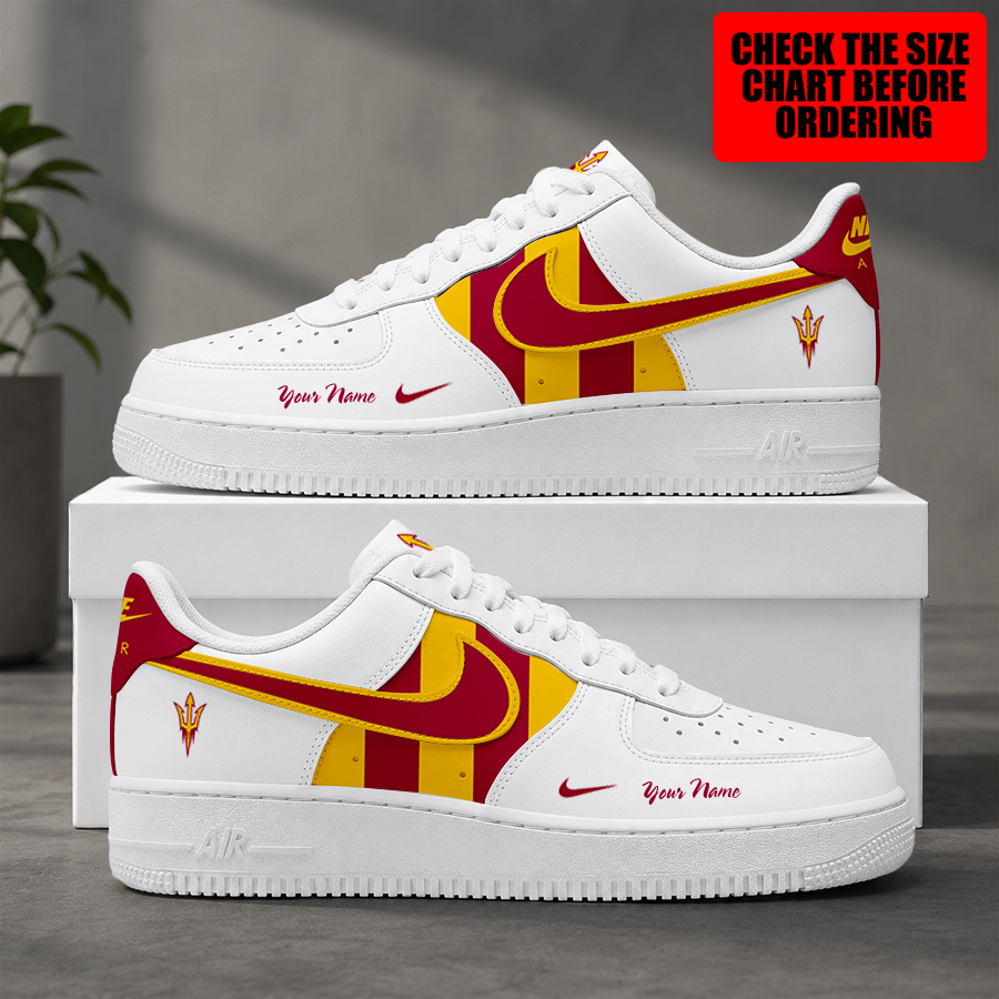 [FAN FAVORITE] NEW CUSTOMIZED NCAA MFF11 ASS ARIZONA STATE SUN DEVILS AF1 SHOES