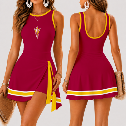 [FAN FAVORITE] NEW CUSTOMIZED NCAA MFF11 ASS ARIZONA STATE SUN DEVILS WOMEN'S SUMMER SKORT DRESS