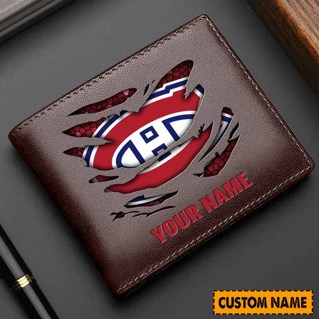 [SUPER SALE] NEW CUSTOMIZED NHL11 MCD MONTREAL CANADIENS LEATHER WALLET