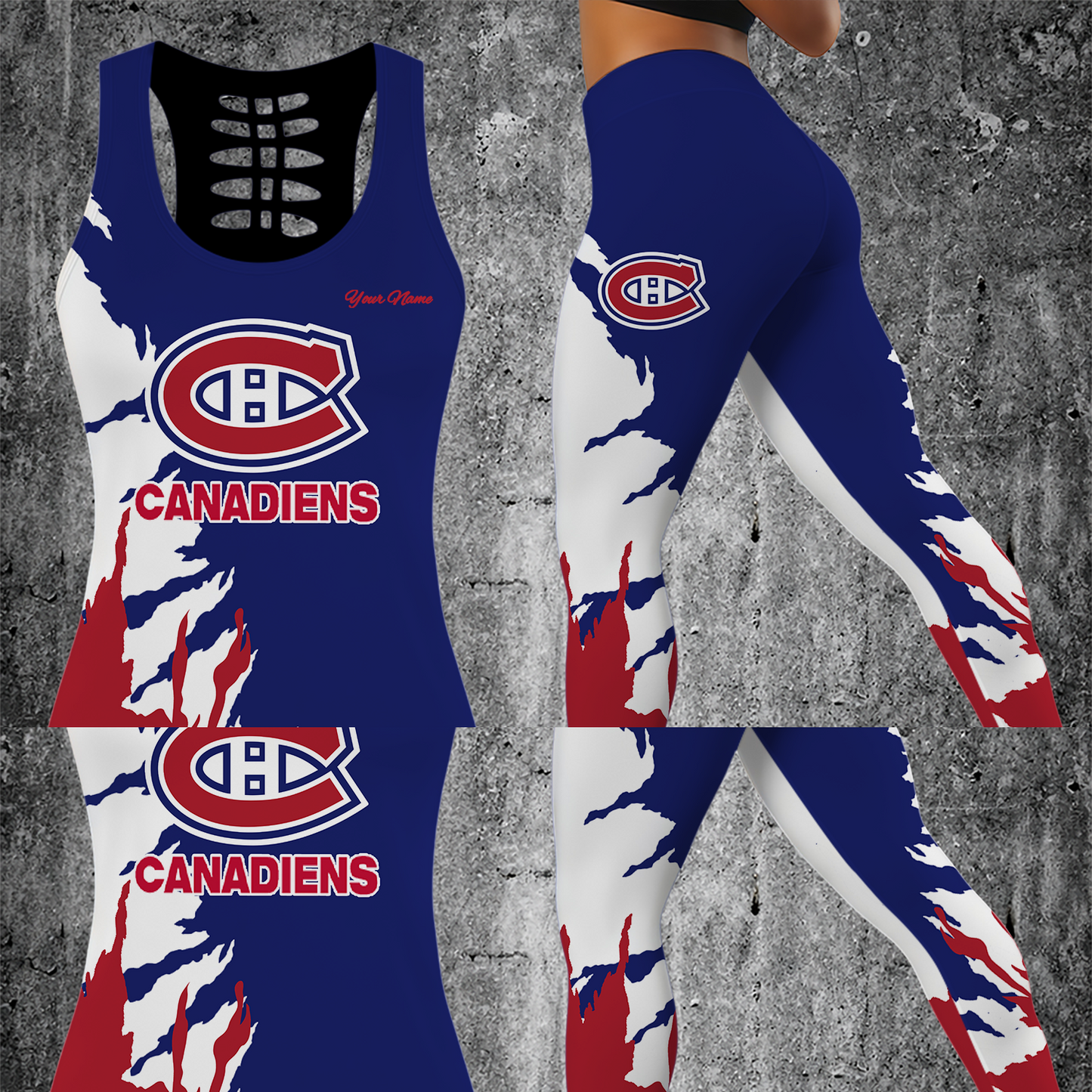 [SUPER SALE] NEW CUSTOMIZED NHL11 MCD MONTREAL CANADIENS MEN'S DRAWSTRING CARGO SHORTS