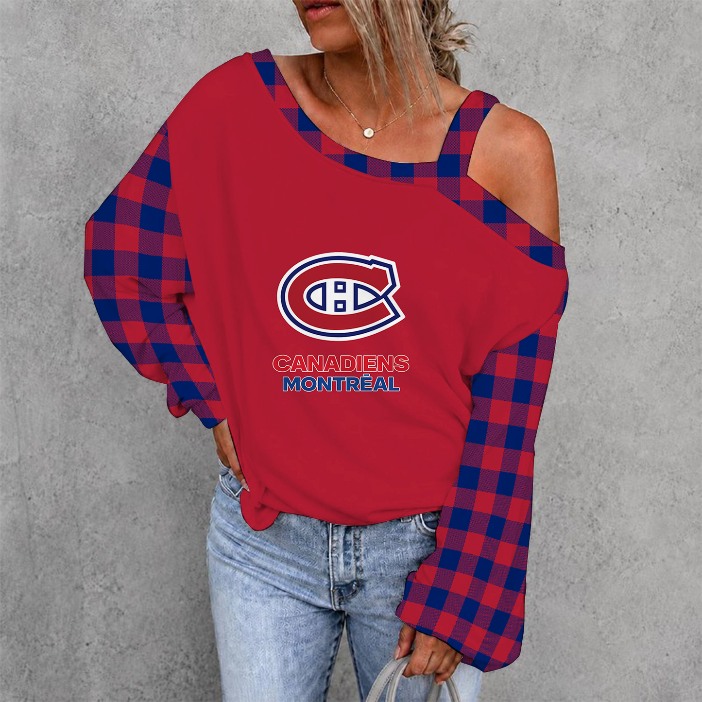 [SUPER SALE] NEW CUSTOMIZED NHL11 MCD MONTREAL CANADIENS DROP SHOULDER SWEATSHIRT