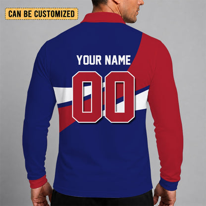 [SUPER SALE] NEW CUSTOMIZED NHL11 MCD MONTREAL CANADIENS MEN LONG SLEEVE POLO