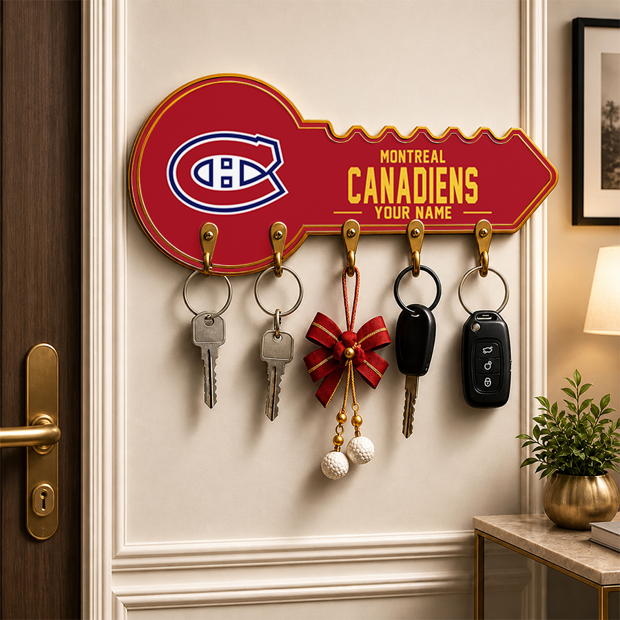 [SUPER SALE] NEW CUSTOMIZED NHL11 MCD MONTREAL CANADIENS WALL KEY HOLDER FOR HOME