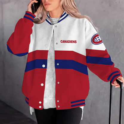 [SUPER SALE] NEW CUSTOMIZED NHL11 MCD MONTREAL CANADIENS SATIN VARSITY JACKET & BASEBALL JACKET