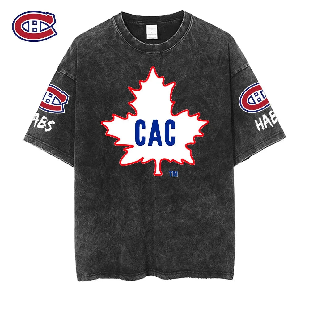[SUPER SALE] NEW CUSTOMIZED NHL11 MCD MONTREAL CANADIENS MULTICOLOR WASHED TEE