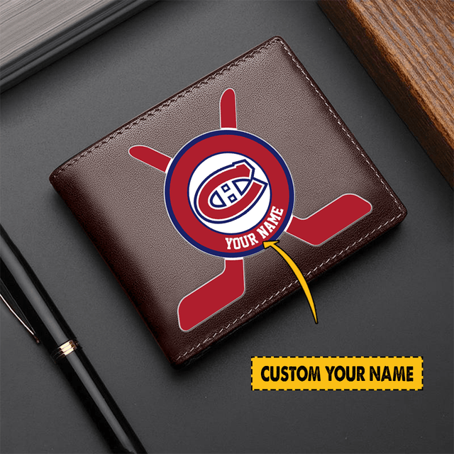 [SUPER SALE] NEW CUSTOMIZED NHL11 MCD MONTREAL CANADIENS LEATHER WALLET
