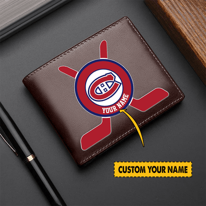 [SUPER SALE] NEW CUSTOMIZED NHL11 MCD MONTREAL CANADIENS LEATHER WALLET