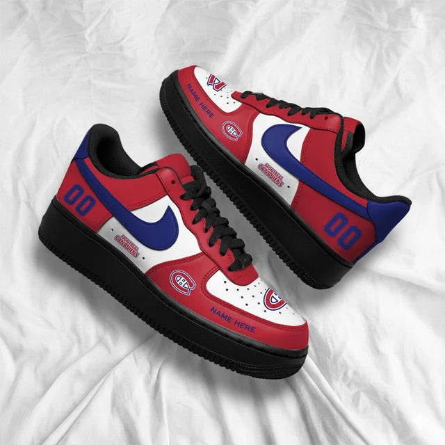 [SUPER SALE] NEW CUSTOMIZED NHL11 MCD MONTREAL CANADIENS AF1 SHOES