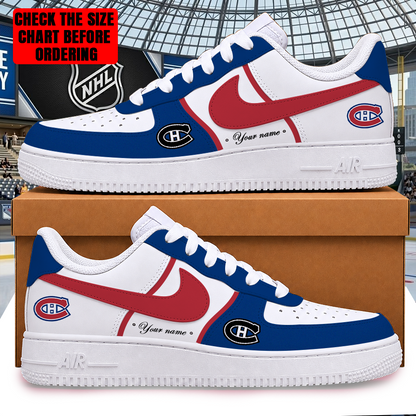 [SUPER SALE] NEW CUSTOMIZED NHL11 MCD MONTREAL CANADIENS AF1 SHOES