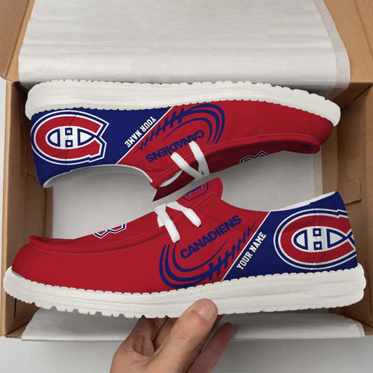 [SUPER SALE] NEW CUSTOMIZED NHL11 MCD MONTREAL CANADIENS PREMIUM LOAFER SHOES
