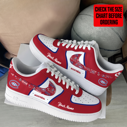 [SUPER SALE] NEW CUSTOMIZED NHL11 MCD MONTREAL CANADIENS AF1 SHOES