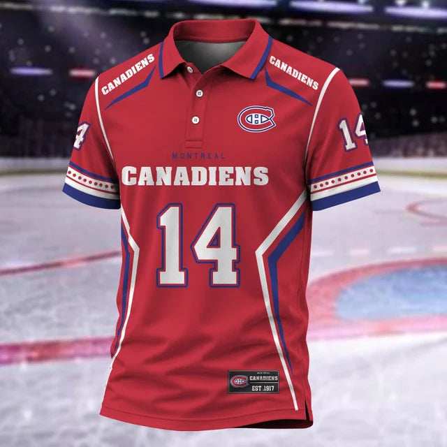 [SUPER SALE] NEW CUSTOMIZED NHL11 MCD MONTREAL CANADIENS POLO SHIRT