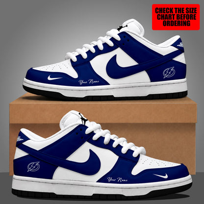 [SUPER SALE] NEW CUSTOMIZED NHL12 TPL TAMPA BAY LIGHTNING DUNK LOW SHOES