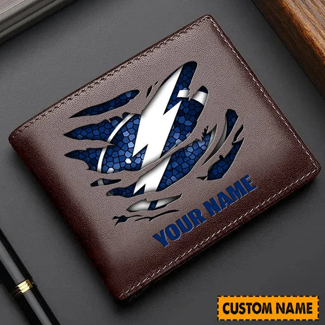 [SUPER SALE] NEW CUSTOMIZED NHL12 TPL TAMPA BAY LIGHTNING LEATHER WALLET