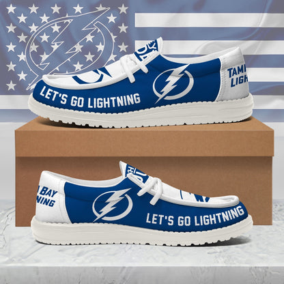 [SUPER SALE ] NEW CUSTOMIZED NHL12 TPL TAMPA BAY LIGHTNING LOAFER SHOES