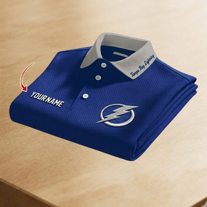 [SUPER SALE] NEW CUSTOMIZED NHL12 TPL TAMPA BAY LIGHTNING POLO SHIRT
