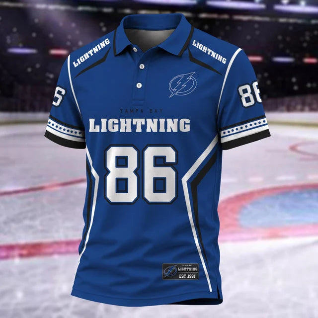 [SUPER SALE] NEW CUSTOMIZED NHL12 TPL TAMPA BAY LIGHTNING POLO SHIRT
