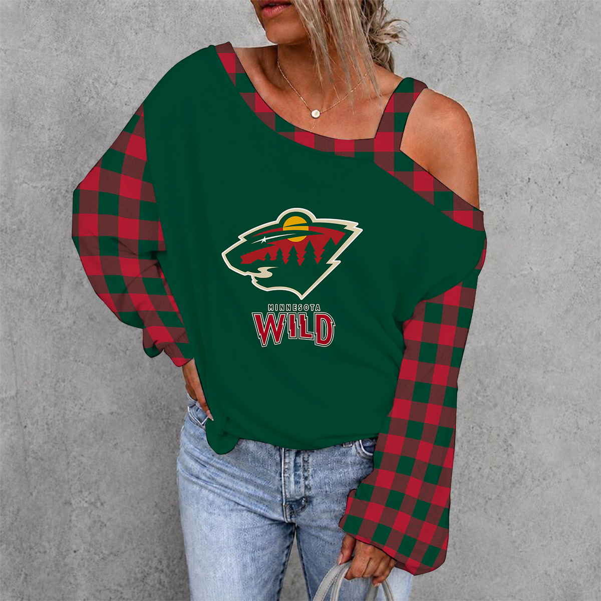 [SUPER SALE] NEW CUSTOMIZED NHL13 MNW MINNESOTA WILD DROP SHOULDER SWEATSHIRT