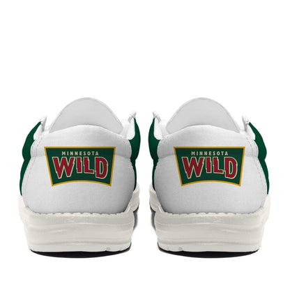 [SUPER SALE ] NEW CUSTOMIZED NHL13 MNW MINNESOTA WILD LOAFER SHOES