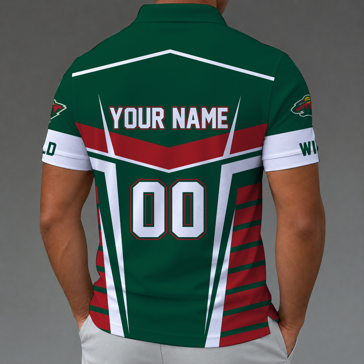 [SUPER SALE] NEW CUSTOMIZED NHL13 MNW MINNESOTA WILD POLO SHIRT
