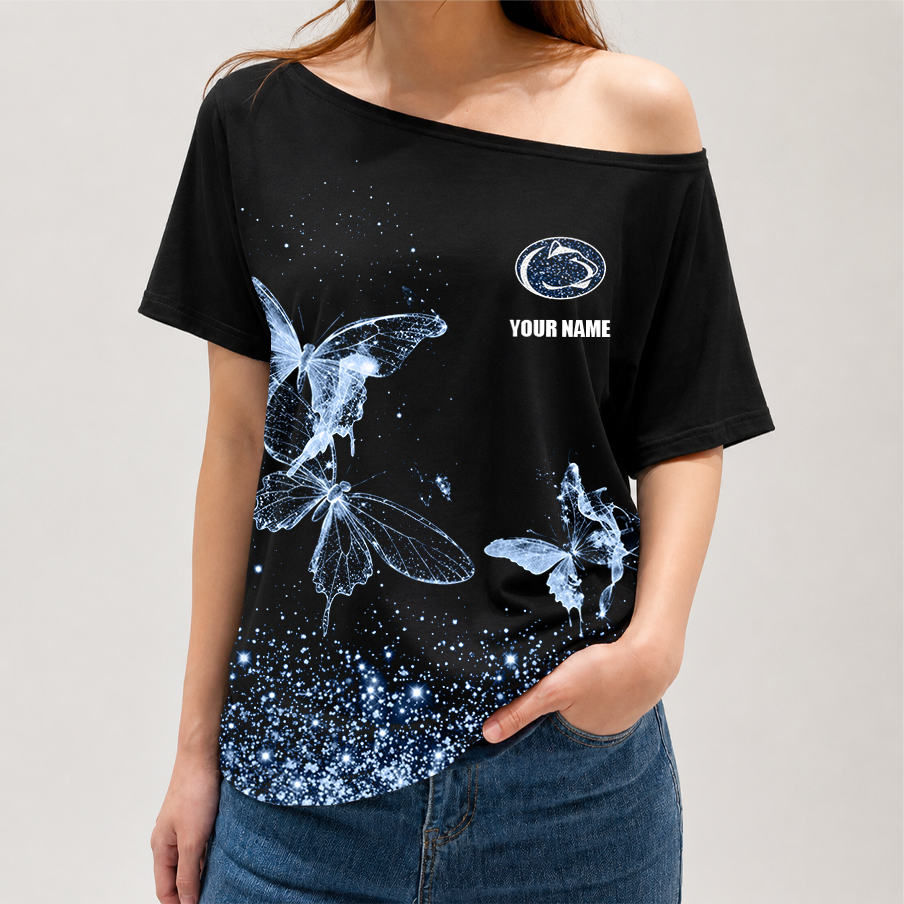 [FAN FAVORITE] NEW CUSTOMIZED NCAA MFF13 PNL PENN STATE NITTANY LIONS OFF-SHOULDER SHIRT