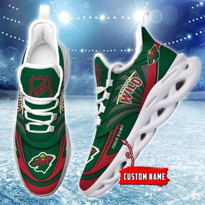 [SUPER SALE] NEW CUSTOMIZED NHL13 MNW MINNESOTA WILD CLUNKY SNEAKERS