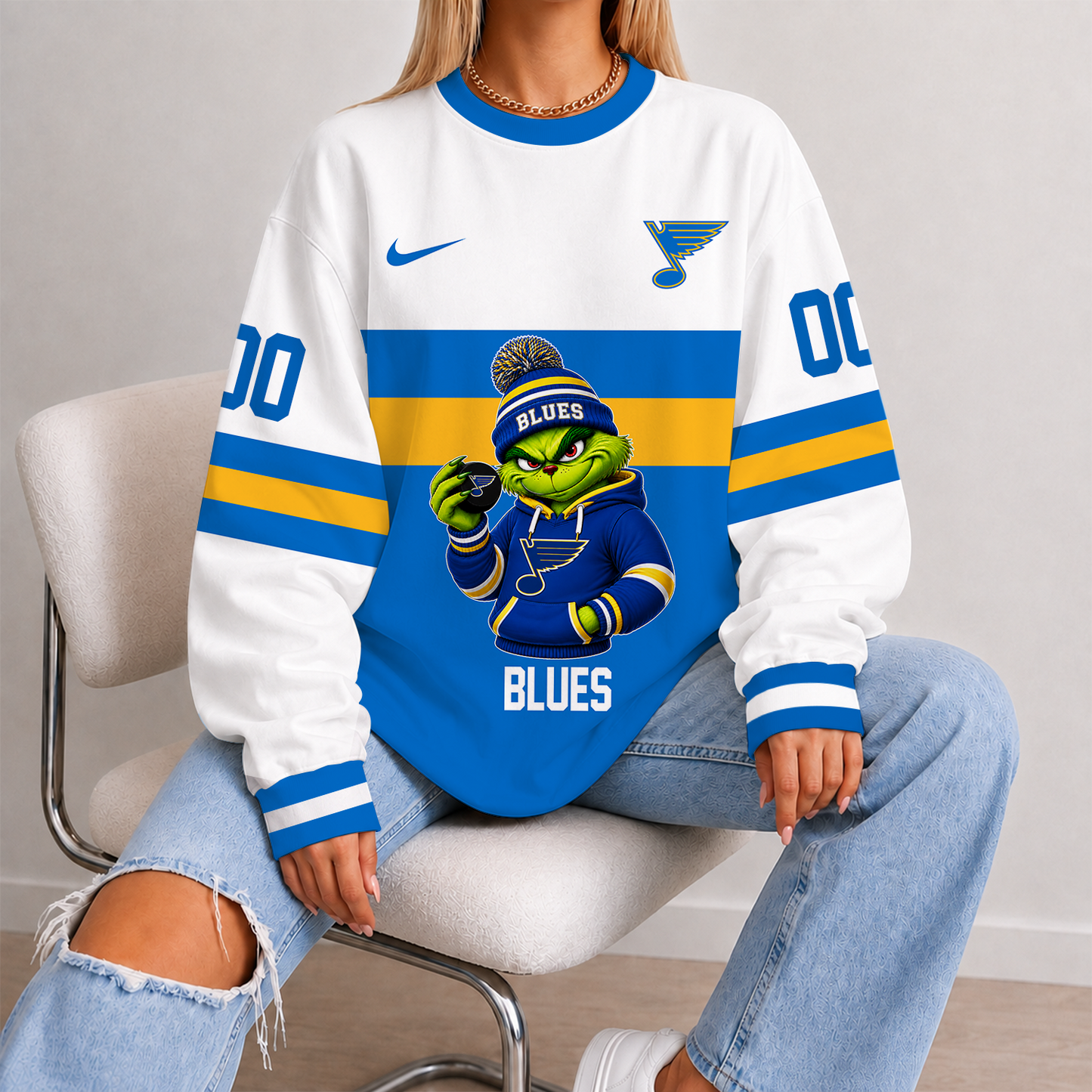 [SUPER SALE] NEW CUSTOMIZED NHL14 SLB ST. LOUIS KHAKIS UNISEX SWEATSHIRT
