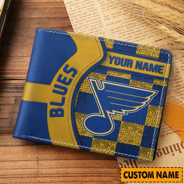 [SUPER SALE ] NEW CUSTOMIZED NHL14 SLB ST. LOUIS BLUES LEATHER WALLET