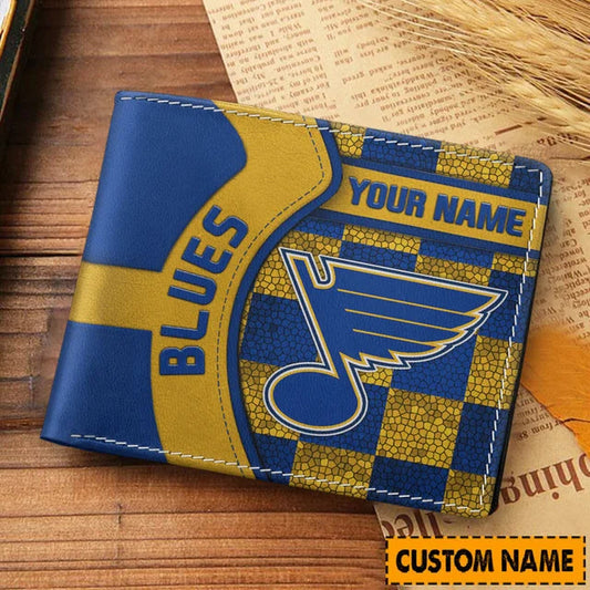 [SUPER SALE ] NEW CUSTOMIZED NHL14 SLB ST. LOUIS BLUES LEATHER WALLET