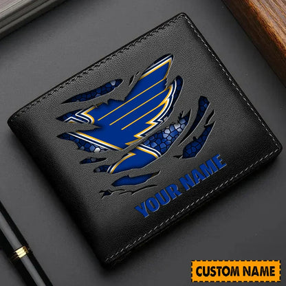 [SUPER SALE] NEW CUSTOMIZED NHL14 SLB ST. LOUIS BLUES LEATHER WALLET