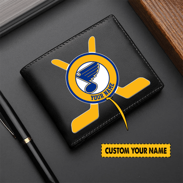 [SUPER SALE] NEW CUSTOMIZED NHL14 SLB ST. LOUIS BLUES LEATHER WALLET