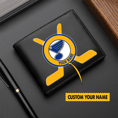 [SUPER SALE] NEW CUSTOMIZED NHL14 SLB ST. LOUIS BLUES LEATHER WALLET