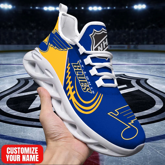LIMITED EDITION - NEW CUSTOMIZED NHL14 SLB SL BLUES PREMIUM CLUNKY SNEAKERS