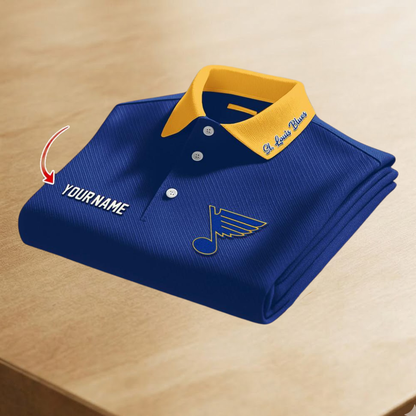 [SUPER SALE] NEW CUSTOMIZED NHL14 SLB ST. LOUIS BLUES POLO SHIRT
