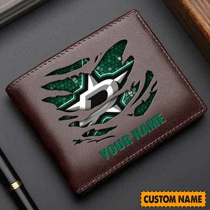 [SUPER SALE] NEW CUSTOMIZED NHL15 DLS DALLAS STARS LEATHER WALLET