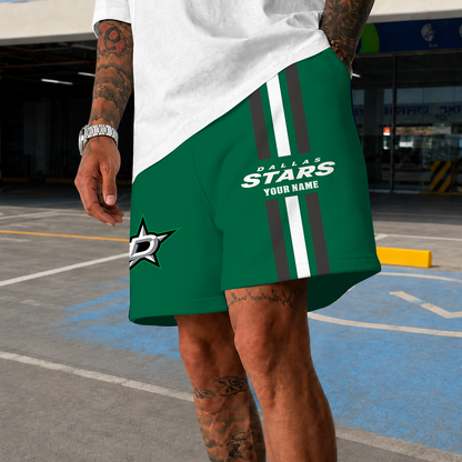 [SUPER SALE] NEW CUSTOMIZED NHL15 DLS DALLAS STARS SHORT PANTS